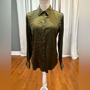 Antonio Melani olive green long sleeve blouse. Women’s size small NWOT